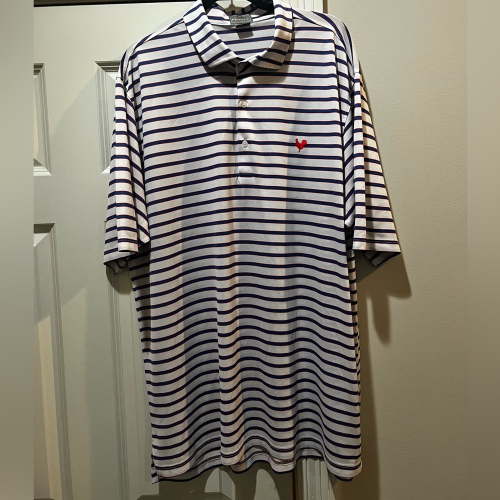 Fennec Golf Red, Blue, & White Striped Polo Shirt Size XXL
